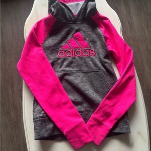 Adidas Pink and Gray Jacket Sporty Two-Tone Design